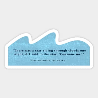 Star riding through clouds- Virginia Woolf Sticker